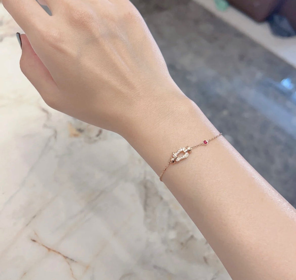 ¡®Star¡¯FORCE 10 DIAMOND CHAIN LINK PINK GOLD BRACELET