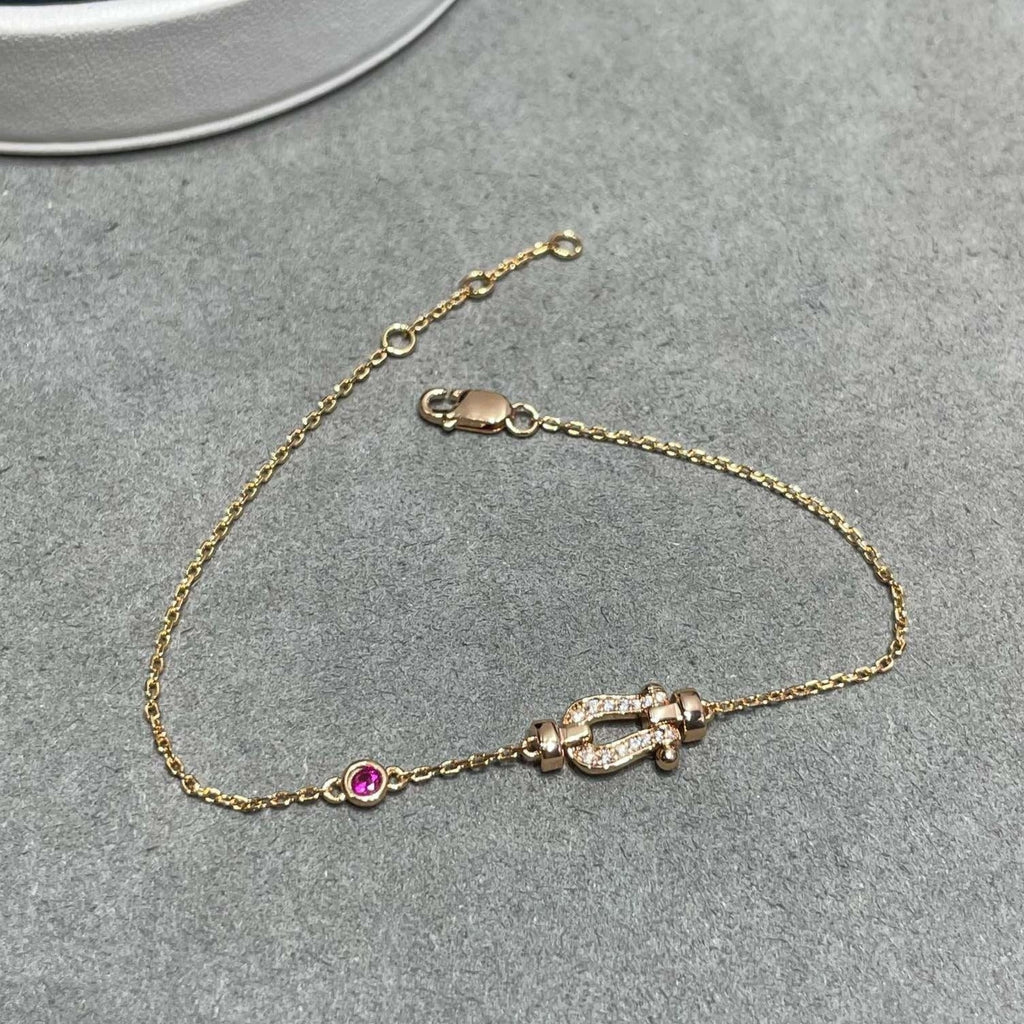 ¡®Star¡¯FORCE 10 DIAMOND CHAIN LINK PINK GOLD BRACELET