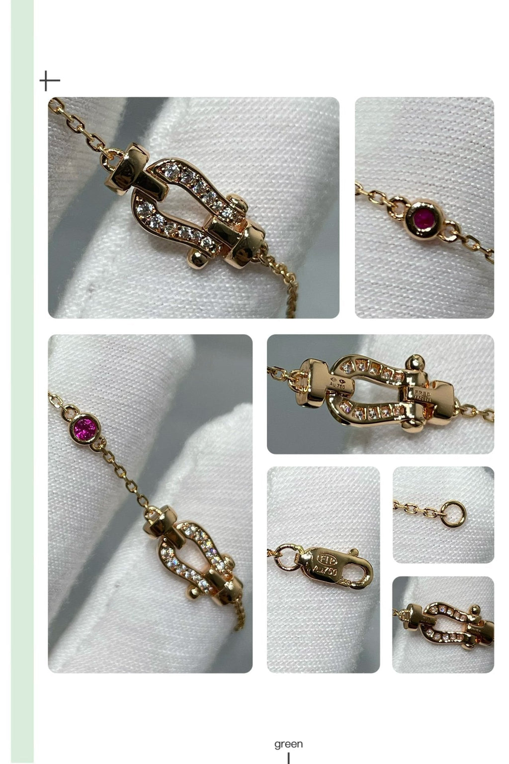 ¡®Star¡¯FORCE 10 DIAMOND CHAIN LINK PINK GOLD BRACELET