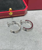 ¡®Star¡¯LOVE CERAMIC DIAMOND PAVED SILVER EARRINGS