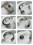¡®Star¡¯LOVE CERAMIC DIAMOND PAVED SILVER EARRINGS