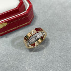 ¡®Star¡¯LOVE PINK GOLD SILVER DIAMOND DOUBLE RING