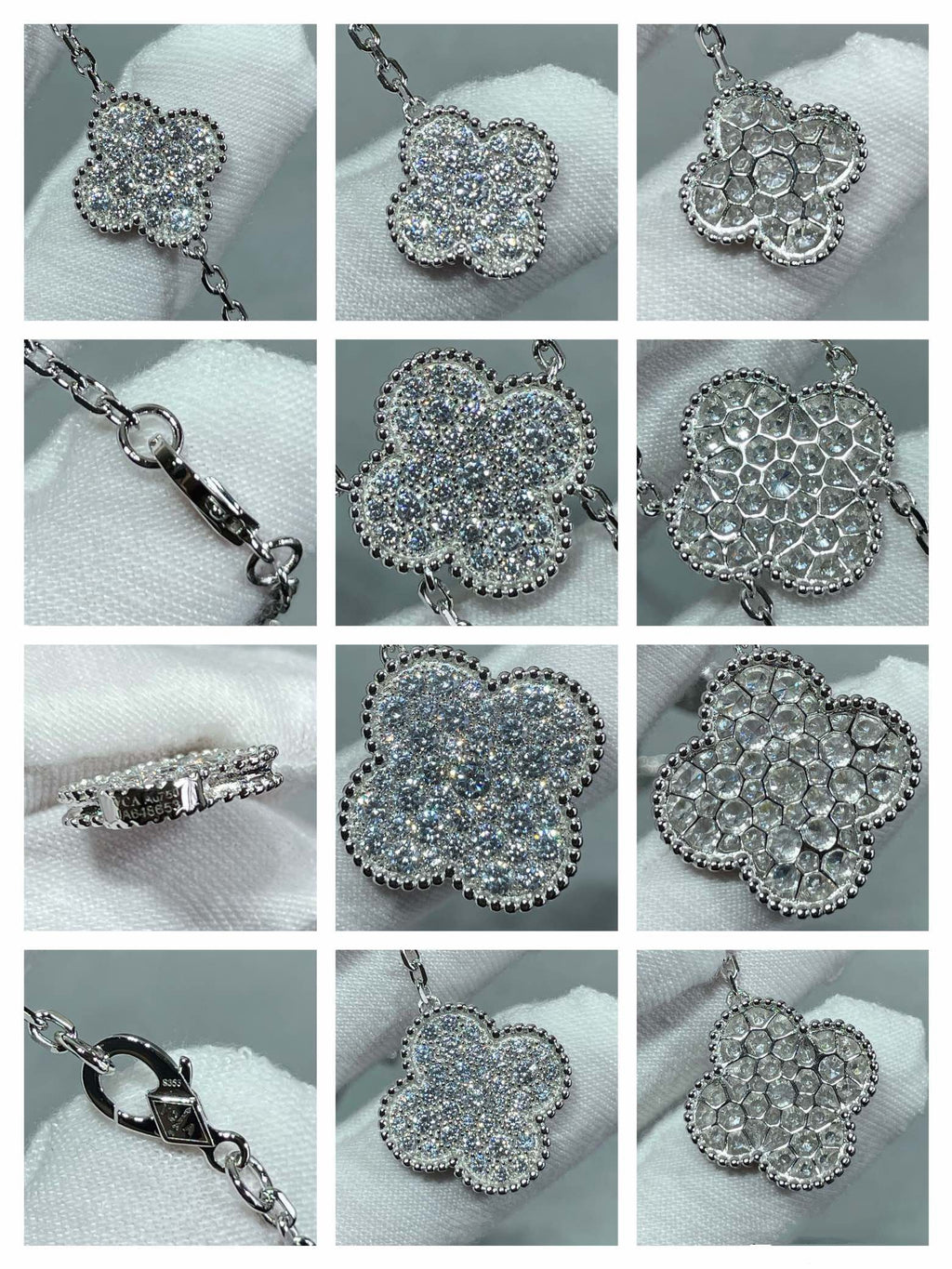 ¡®Star¡¯CLOVER 6 MOTIF DIAMOND PAVED NECKLACE