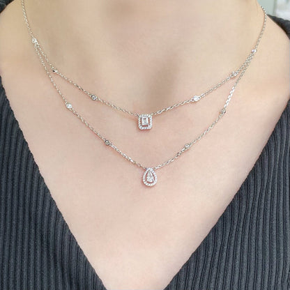 [moco jewelrys ]MY TWIN 2 ROW DIAMOND NECKLACE