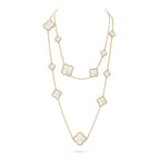 ¡®Star¡¯CLOVER 16 MOTIF WHITE MOP GOLD NECKLACE