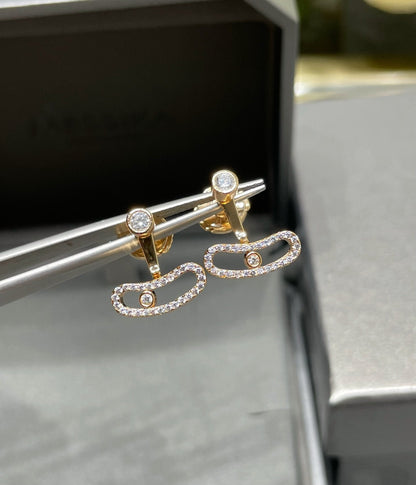 [moco jewelrys ]MOVE UNO PINK GOLD DIAMOND EARRINGS
