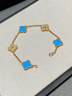 [Star]New CLOVER 5 MOTIF BLUE AGATE BRACELET COLLECTION
