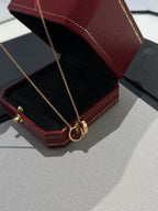 ¡®Star¡¯LOVE NECKLACE DOUBLE RING PINK GOLD