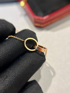 ¡®Star¡¯LOVE NECKLACE DOUBLE RING PINK GOLD
