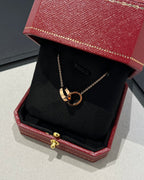 ¡®Star¡¯LOVE NECKLACE DOUBLE RING PINK GOLD