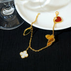 ¡®Star¡¯LUCKY SPRING 5 MOTIF GOLD BRACELET
