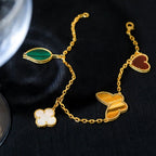 ¡®Star¡¯LUCKY SPRING 5 MOTIF GOLD BRACELET