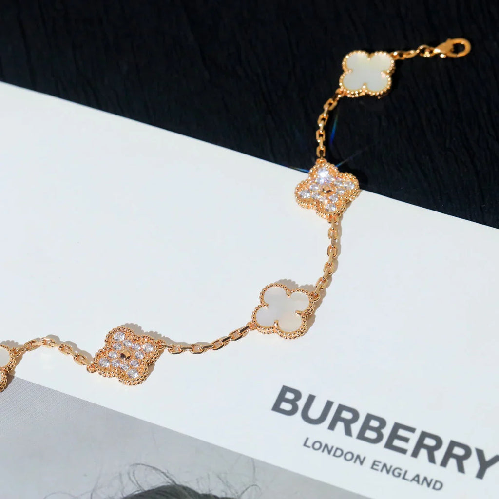 [Star]New CLOVER WHITE PEARL MOP 5 MOTIF BRACELET COLLECTION
