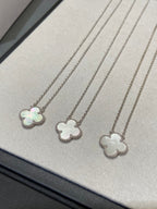 ¡®Star¡¯CLOVER MEDIUM SILVER WHITE MOP NECKLACE