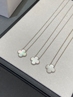 ¡®Star¡¯CLOVER MEDIUM SILVER WHITE MOP NECKLACE