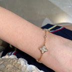 ¡®Star¡¯STAR AND SUN 4 MOTIF WHITE MOP PINK GOLD BRACELET