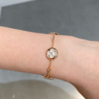 ¡®Star¡¯STAR AND SUN 4 MOTIF WHITE MOP PINK GOLD BRACELET