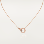 ¡®Star¡¯LOVE 7.6MM NECKLACE ROSE GOLD AND SILVER  FULL DIAMOND