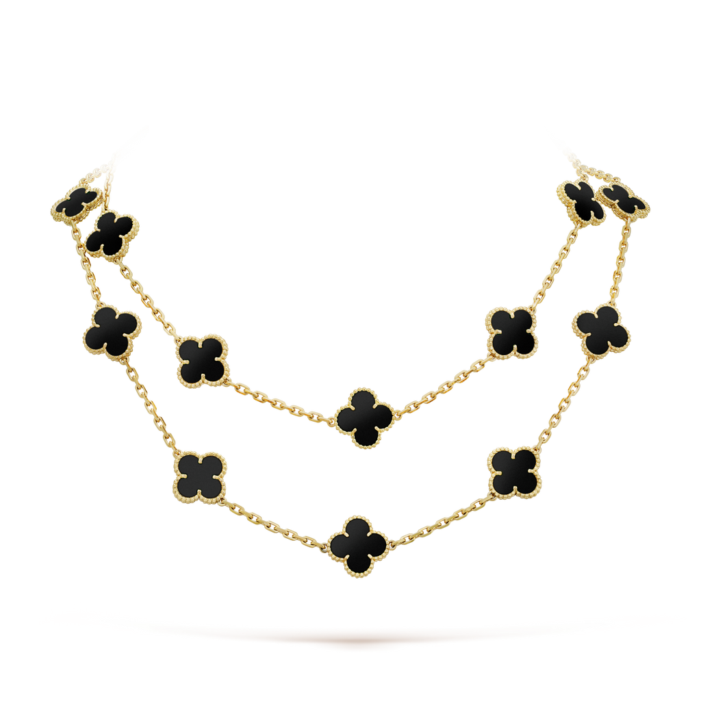 ¡®Star¡¯CLOVER 20 MOTIFS ONYX NECKLACE