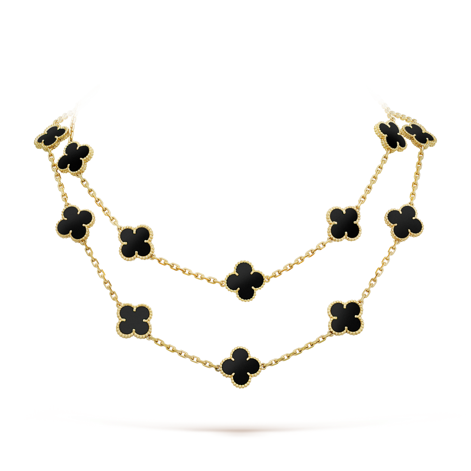 ¡®Star¡¯CLOVER 20 MOTIFS ONYX NECKLACE