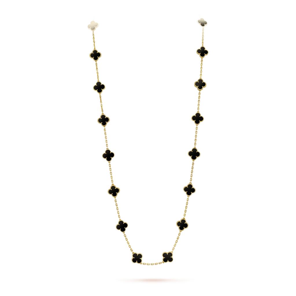 ¡®Star¡¯CLOVER 20 MOTIFS ONYX NECKLACE