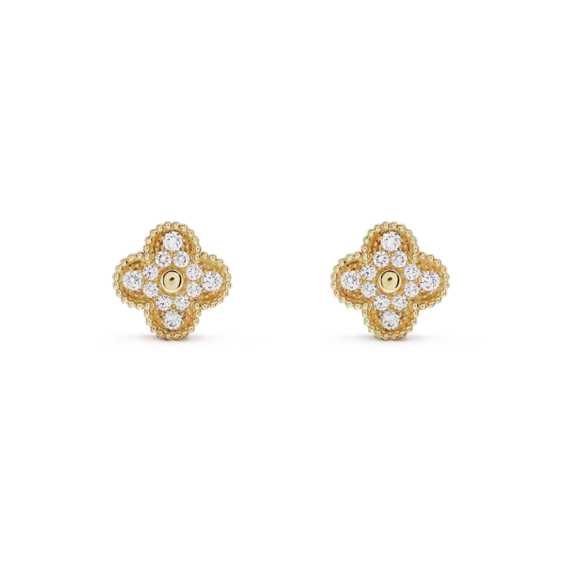 ¡®Star¡¯CLOVER MEDIUM 1 MOTIFS FUll DIAMOND EARRINGS