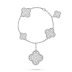 ¡®Star¡¯CLOVER 6 MOTIFS SILVER DIAMOND BRACELET