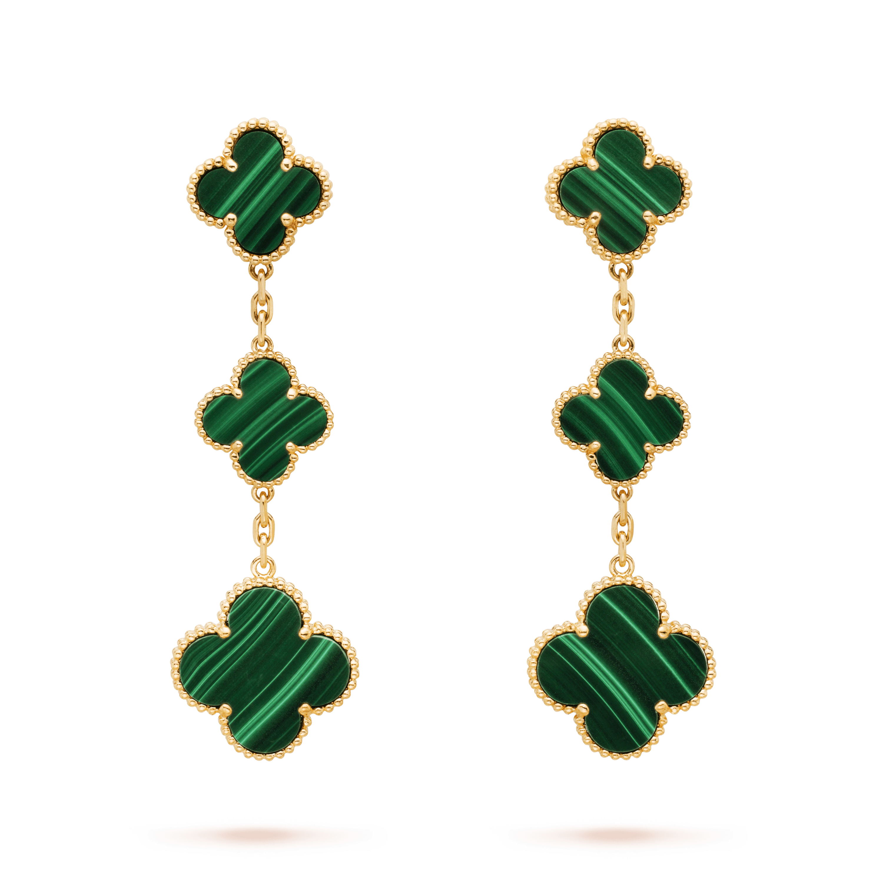 ¡®Star¡¯CLOVER MALACHITE 3 MOTIFS GOLD