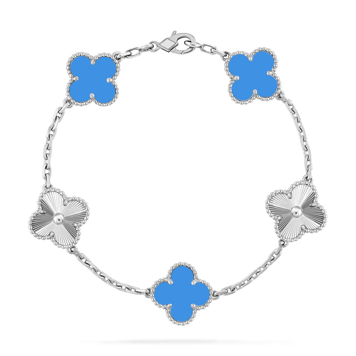 [Star]New CLOVER 5 MOTIF BLUE AGATE BRACELET COLLECTION