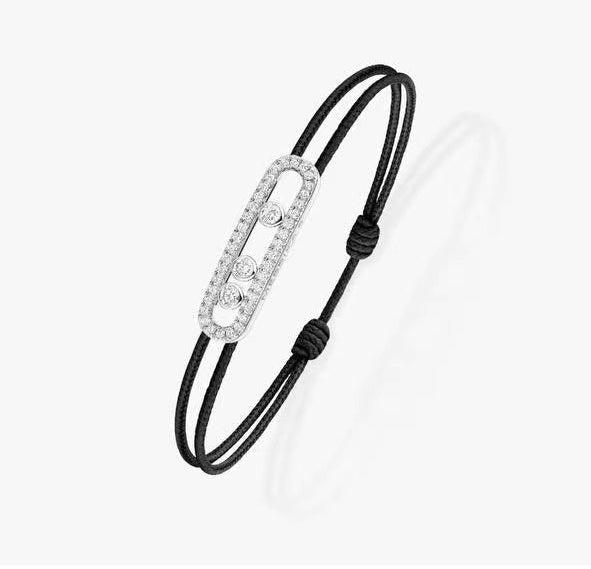 [moco jewelrys ]Messika Care(s) pink cord pavé bracelet