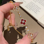 ¡®Star¡¯CLOVER 5 MOTIF PINK BLUE RED WHITE BRACELET