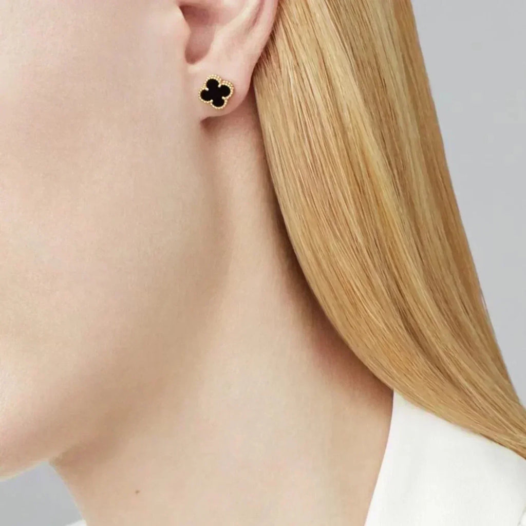¡®Star¡¯CLOVER MINI 9.5MM BLACK MOP EARRINGS