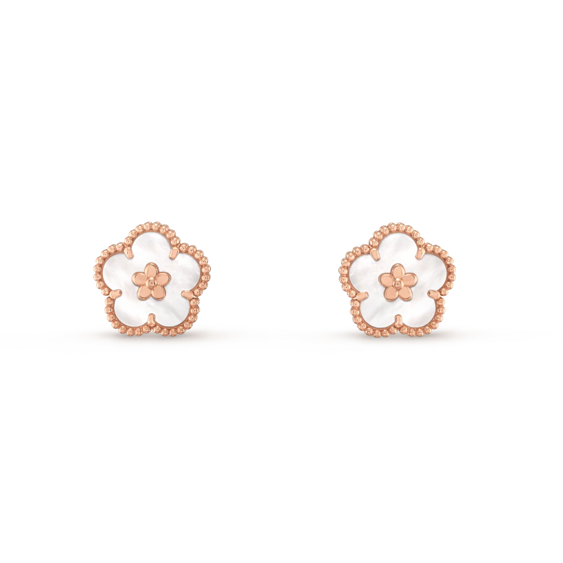 ¡®Star¡¯LUCKY PINK GOLD WHITE MOP EARRINGS