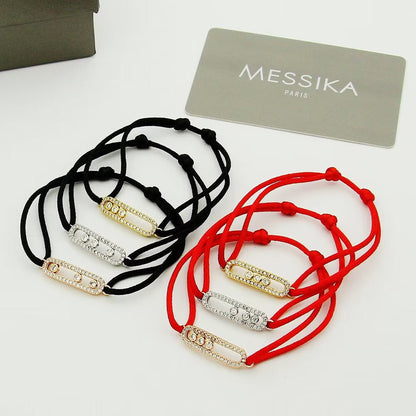 [moco jewelrys ]Messika Care(s) pink cord pavé bracelet