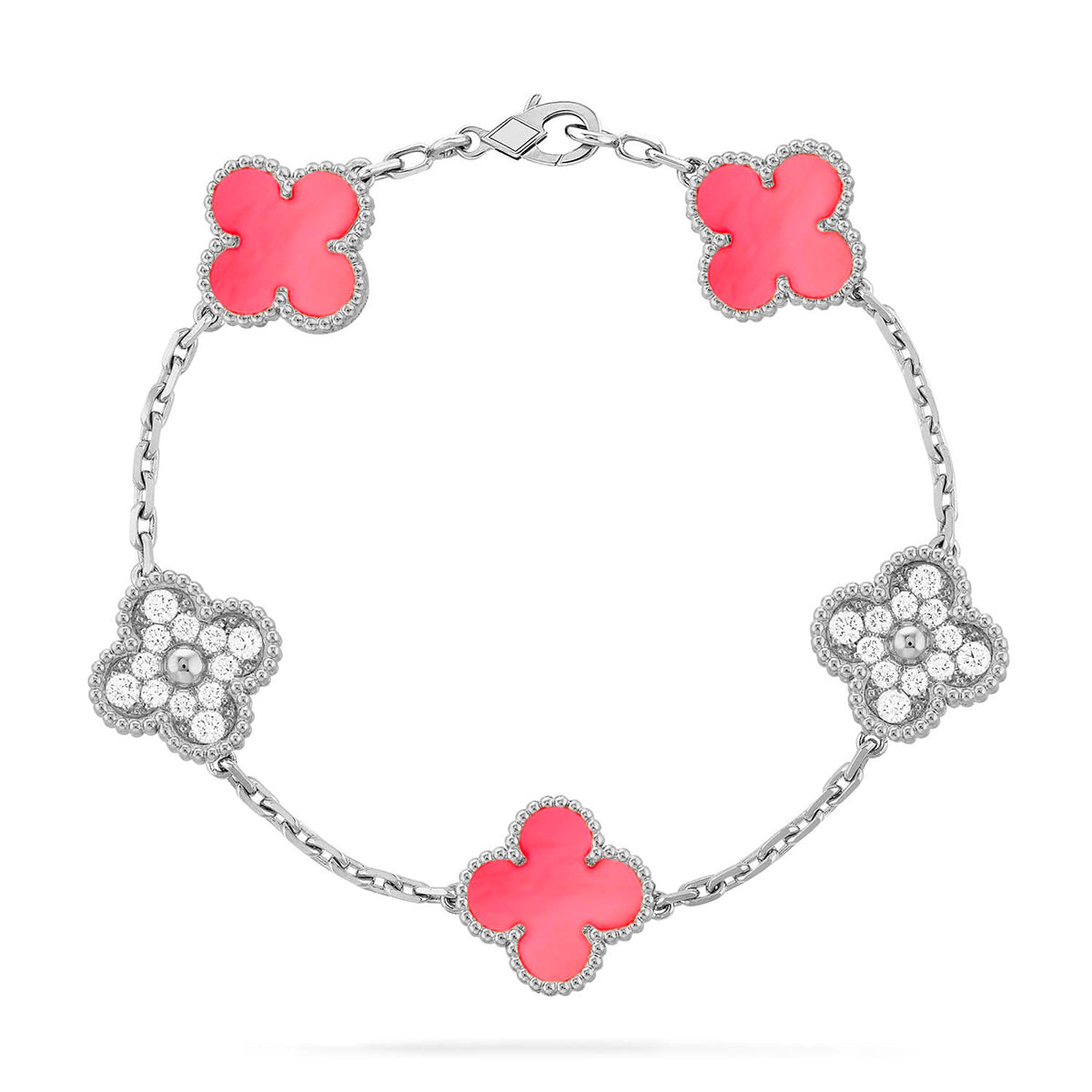 [Star]New  CLOVER 5 MOTIFS  PINK MOP BRACELET COLLECTION