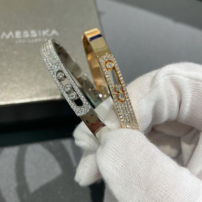 [moco jewelrys ]Move Noa Rose Gold Pavé Diamond Bangle Bracelet