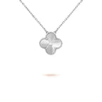 ¡®Star¡¯CLOVER  15MM DIAMOND LASER NECKLACE SILVER