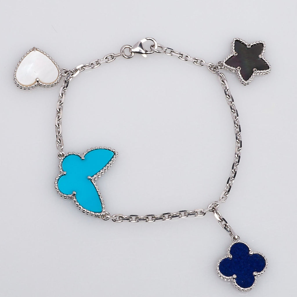 ¡®Star¡¯LUCKY SPRING SILVER BRACELET 4 MOTIF