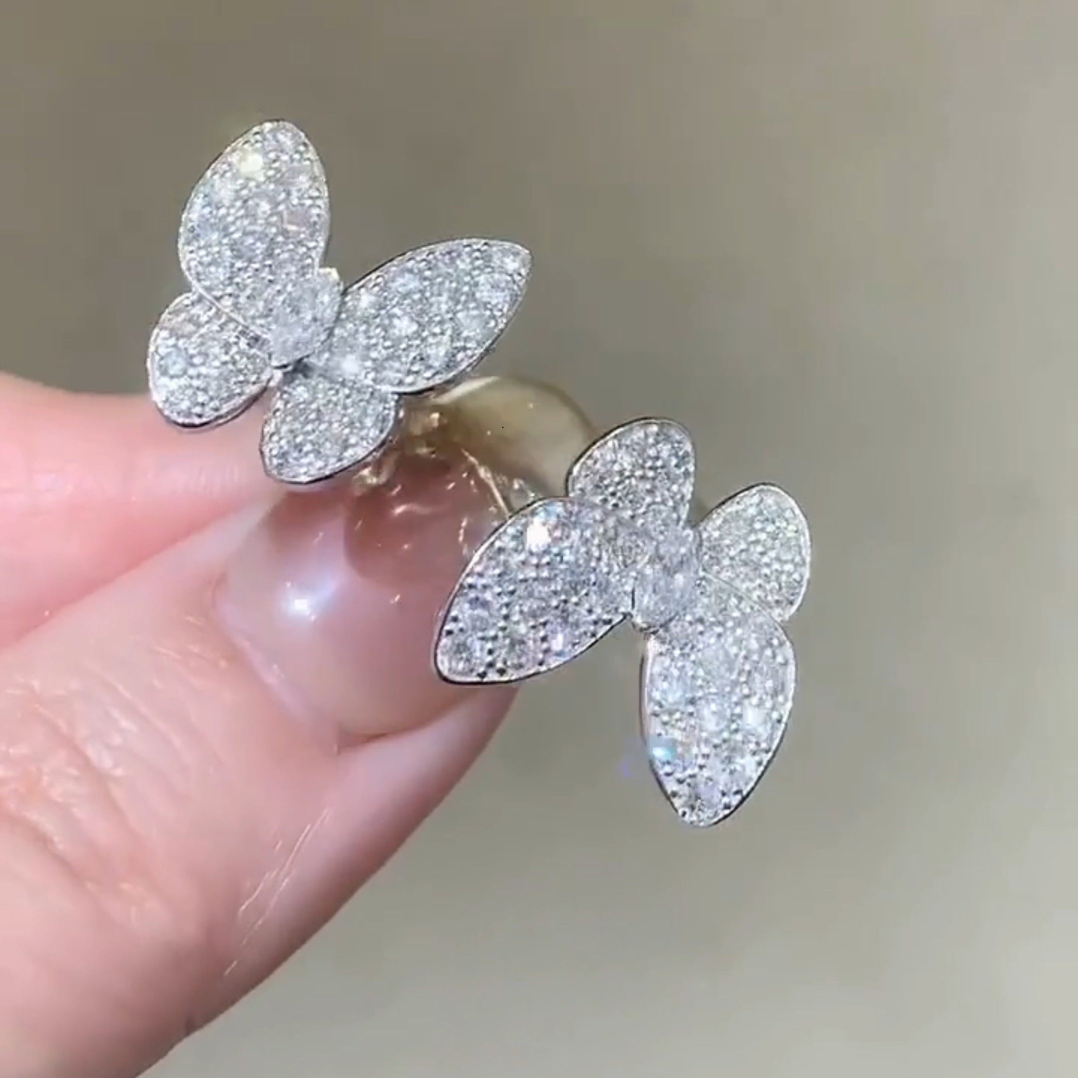 ¡®Star¡¯TWIN SILVER BUTTERFLY DIAMOND RING