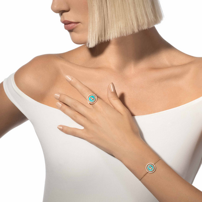 [moco jewelrys ]moco jewelrys MOVE TURQUOISE PINK GOLD DIAMOND BRACELET