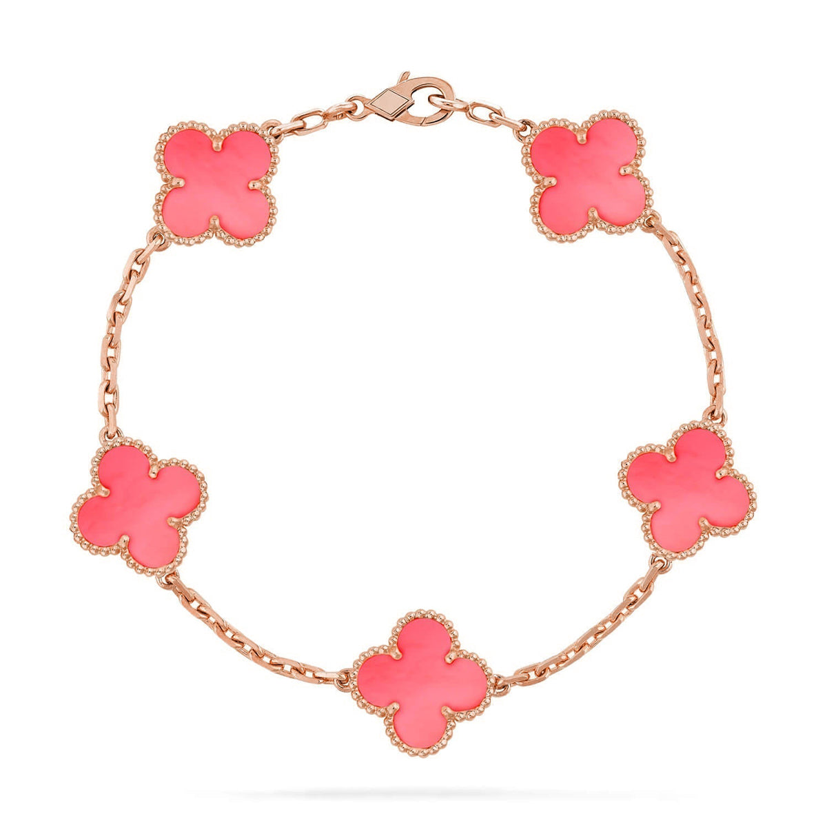 [Star]New  CLOVER 5 MOTIFS  PINK MOP BRACELET COLLECTION