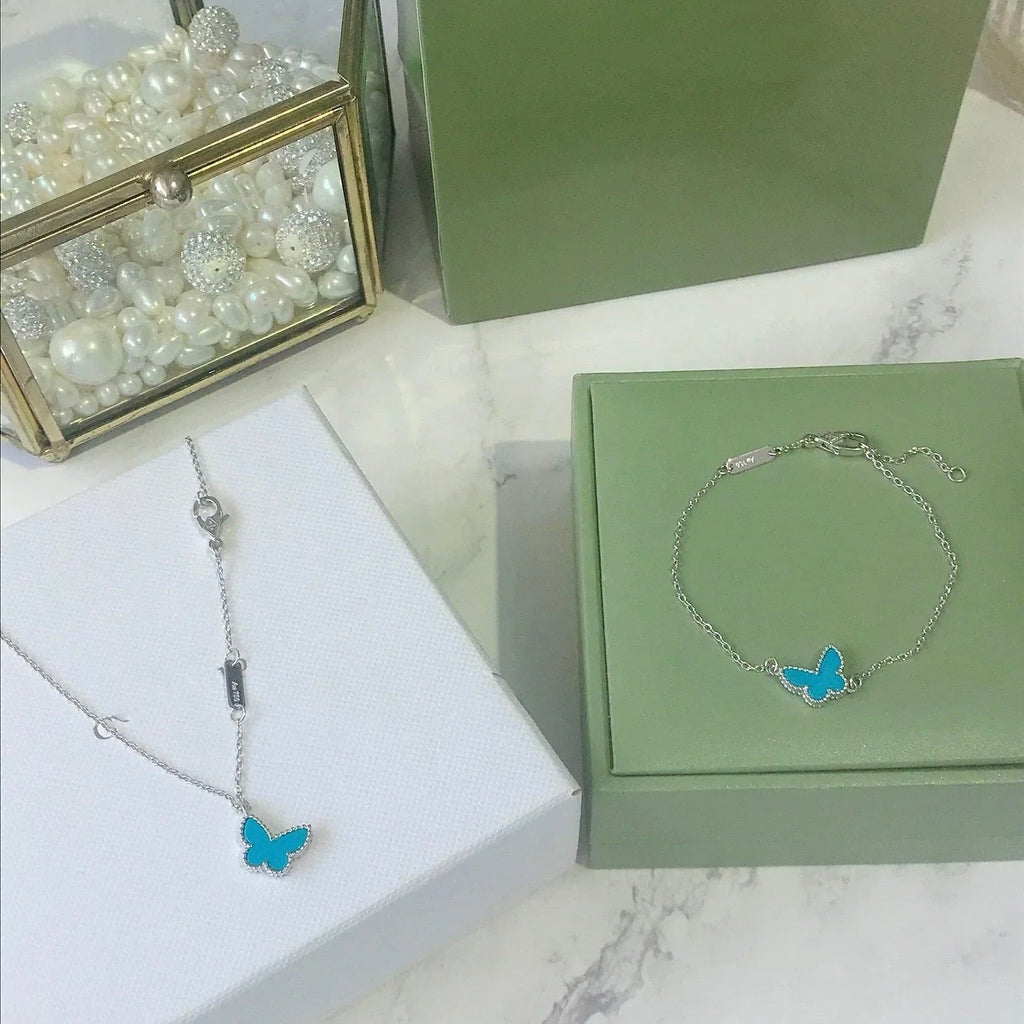¡®Star¡¯BUTTERFLY TURQUOISE BUTTERFLY BRACELET SILVER