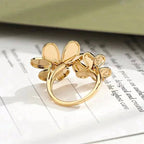 ¡®Star¡¯CLOVER COMOS GOLD DIAMOND RING
