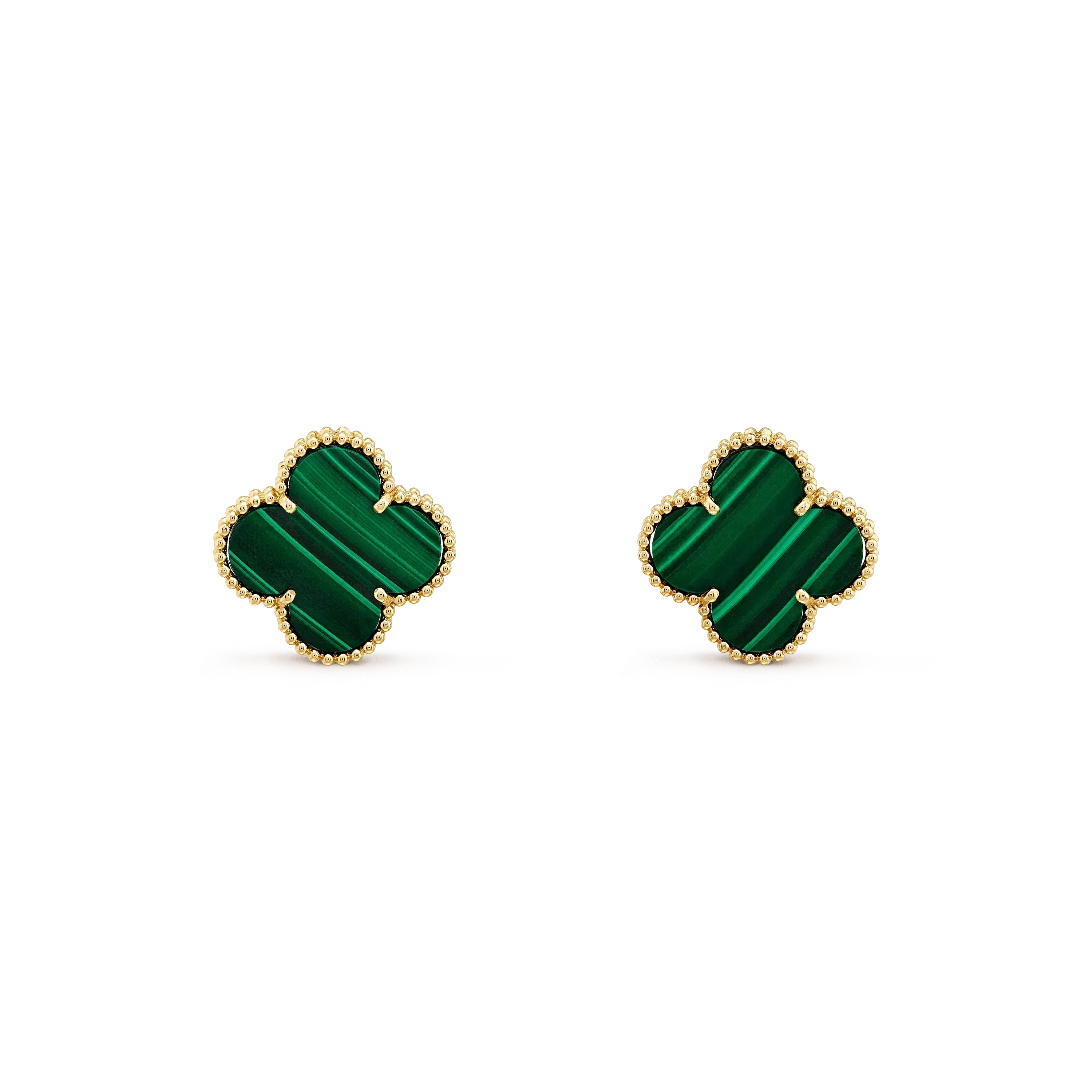 ¡®Star¡¯CLOVER MINI 9.5MM MALACHITE  EARRINGS