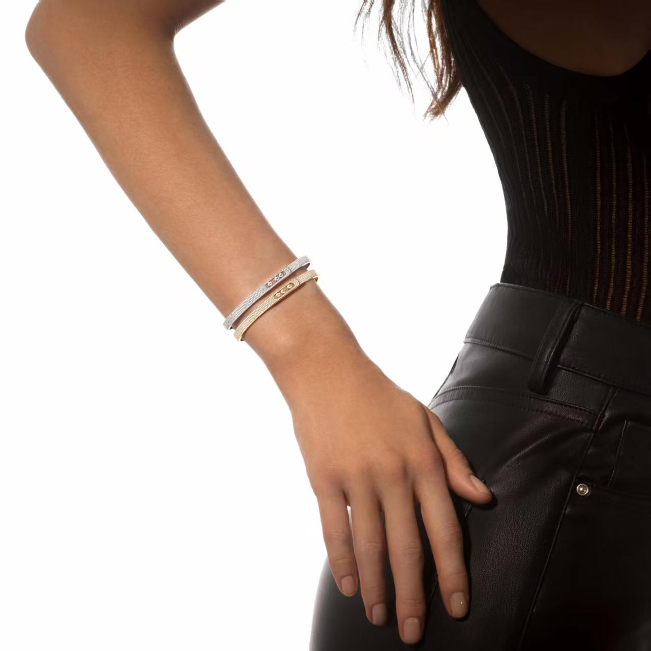 [moco jewelrys ]Move Noa Full Pavé Diamond Bangle Bracelet