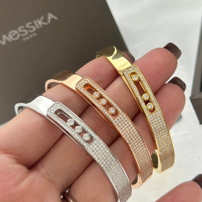 [moco jewelrys ]Move Noa Rose Gold Pavé Diamond Bangle Bracelet
