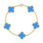 [Star]New CLOVER 5 MOTIF BLUE AGATE BRACELET COLLECTION
