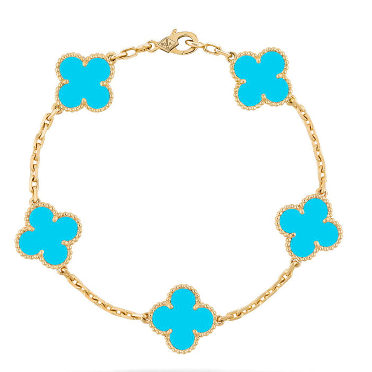 [Star]New  CLOVER 5 MOTIF TURQUOISE BRACELET COLLECTION
