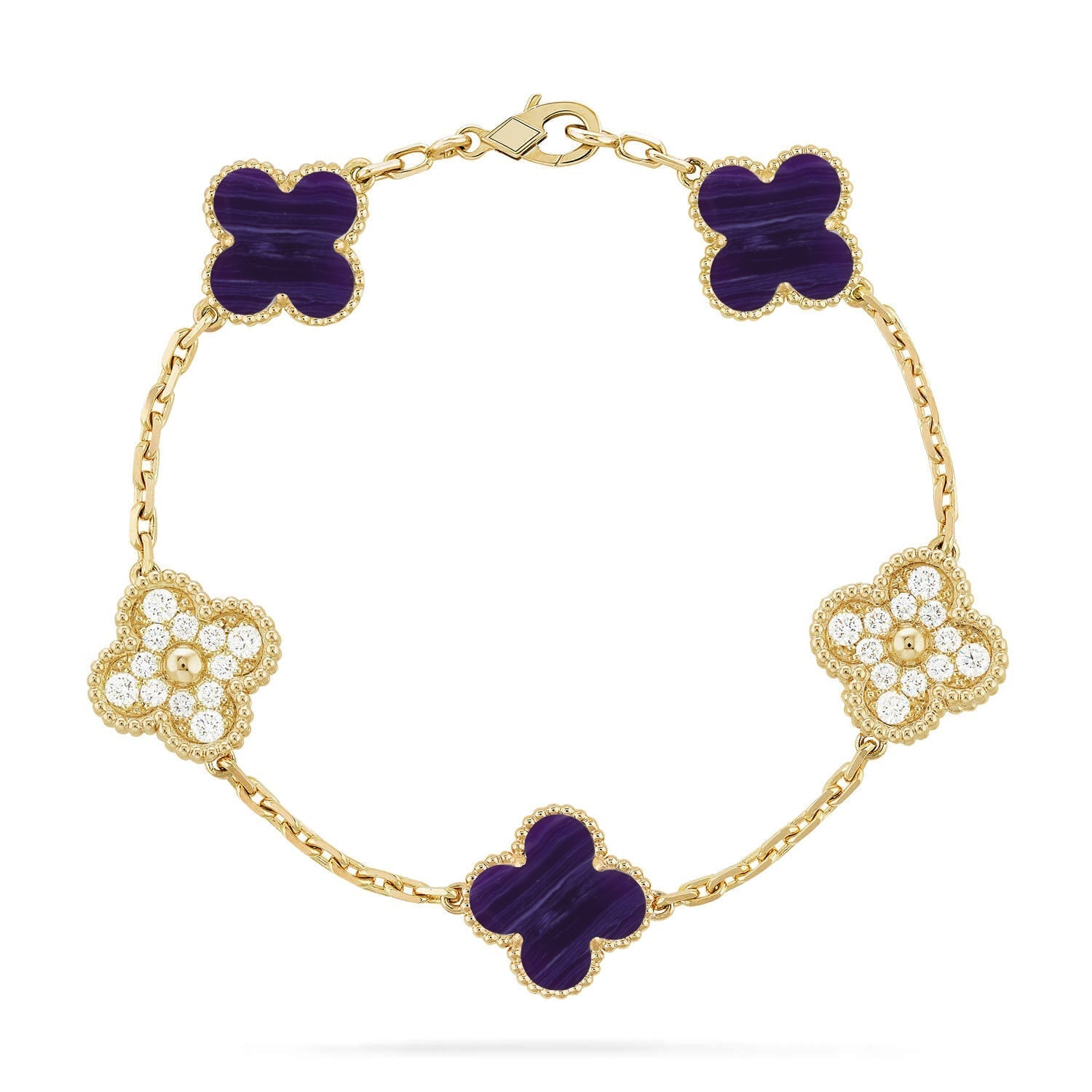 [Star]New CLOVER 5 MOTIF PURPLE STRIPES BRACELET COLLECTION