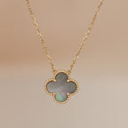 ¡®Star¡¯CLOVER 15MM  GRAY MOTHER OF PEARL NECKLACE